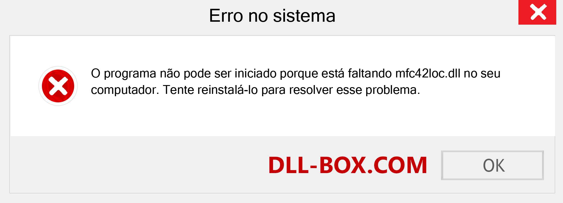 Arquivo mfc42loc.dll ausente ?. Download para Windows 7, 8, 10 - Correção de erro ausente mfc42loc dll no Windows, fotos, imagens