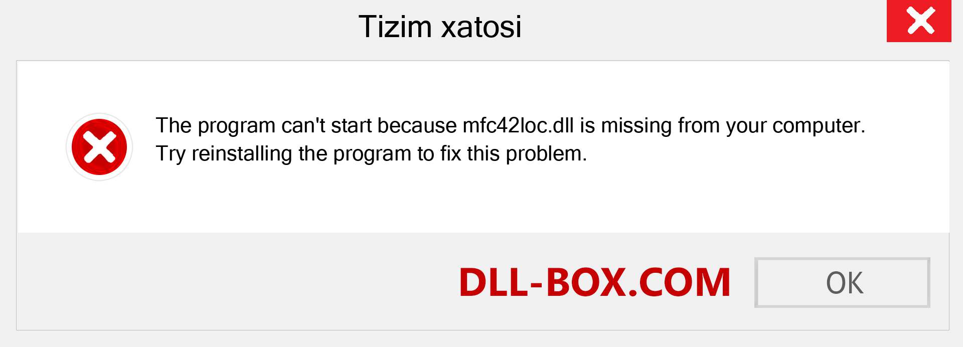 mfc42loc.dll fayli yo'qolganmi?. Windows 7, 8, 10 uchun yuklab olish - Windowsda mfc42loc dll etishmayotgan xatoni tuzating, rasmlar, rasmlar